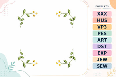 Floral Corner Frame Flowers Embroidery Design Embroidery/Applique DESIGNS sg embroidery 