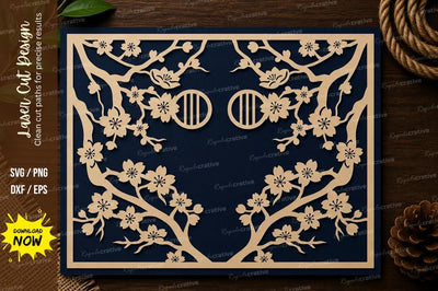 Floral Corner Rectangle Frame Laser Cut SVG File SVG Regulrcrative 