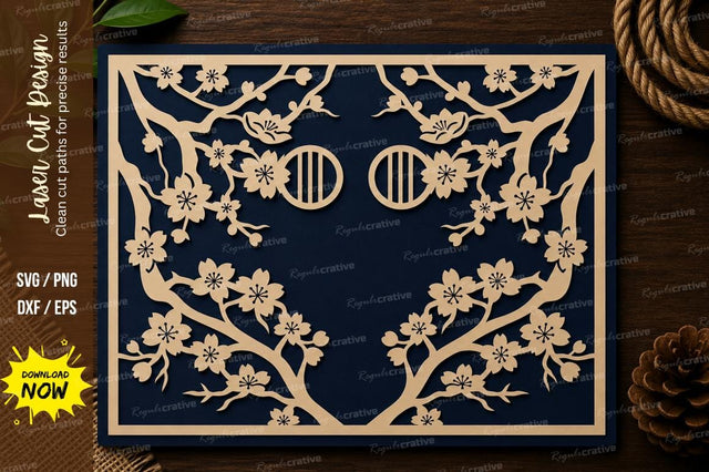 Floral Corner Rectangle Frame Laser Cut SVG File SVG Regulrcrative 