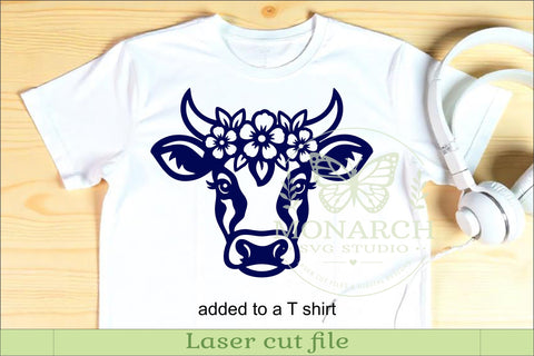 Floral Cow Laser Cut File, Farmhouse Cow Wall Decor SVG SVG APInspireddesigns 