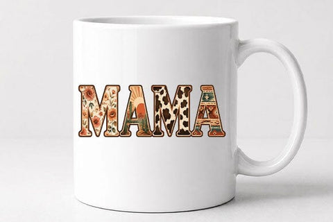 Floral Cow Print Western Mama PNG | Western Mama Sublimation PNG SVG BillahCrafts 