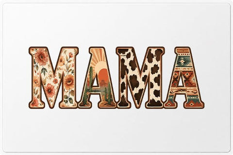 Floral Cow Print Western Mama PNG | Western Mama Sublimation PNG SVG BillahCrafts 