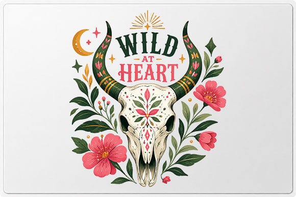 Floral Cow Skull PNG Boho Western Wild At Heart Digital Download SVG BillahCrafts 