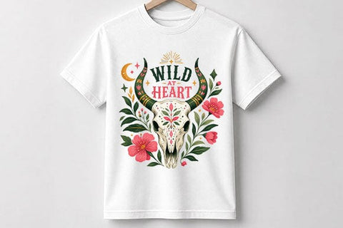 Floral Cow Skull PNG Boho Western Wild At Heart Digital Download SVG BillahCrafts 