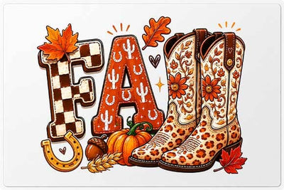 Floral Cowboy Boots Fall PNG | Western Autumn Sublimation Design SVG BillahCrafts 