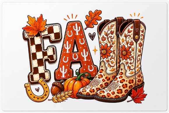 Floral Cowboy Boots Fall PNG | Western Autumn Sublimation Design SVG BillahCrafts 