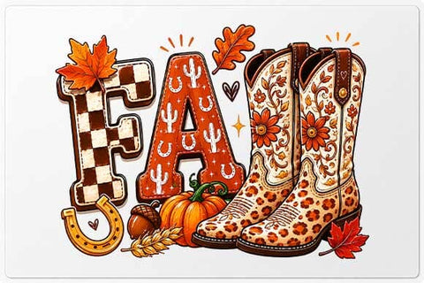 Floral Cowboy Boots Fall PNG | Western Autumn Sublimation Design SVG BillahCrafts 