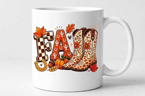 Floral Cowboy Boots Fall PNG | Western Autumn Sublimation Design SVG BillahCrafts 