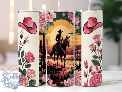 Floral Cowgirl Hat Western Tumbler Wrap, Floral Cowboy Design, 20oz Sublimation File, Western Tumbler Wrap, Country Girl Tumbler, Floral Cowgirl Wrap, Digital Cowboy Hat Tumbler Sublimation ToriDesigns 