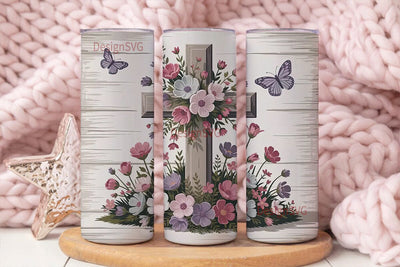 Floral Cross 20oz Tumbler Wrap Sublimation DesignSVG 