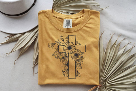 Floral Cross svg, Christian svg, Floral Svg, Daisy Svg, Religious svg, Easter svg, Blessed svg, Daisy clipart, Wildflowers Svg, Plants Svg SVG DesignDestine 