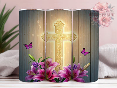 Floral Cross Tumbler, Christian Sublimation Wrap, 20oz Faith Drinkware, Religious Tumbler Design, Inspirational Cross Art, Bible Verse Tumbler, Digital Download Sublimation Li Zamperini 