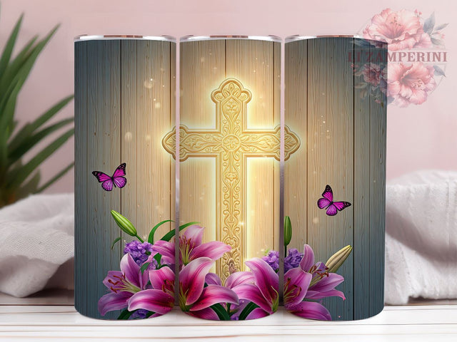 Floral Cross Tumbler, Christian Sublimation Wrap, 20oz Faith Drinkware, Religious Tumbler Design, Inspirational Cross Art, Bible Verse Tumbler, Digital Download Sublimation Li Zamperini 