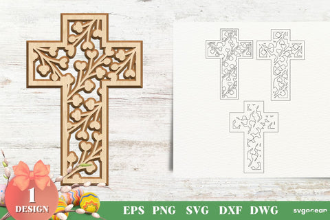Floral Crosses Laser Cut SVG SvgOcean 