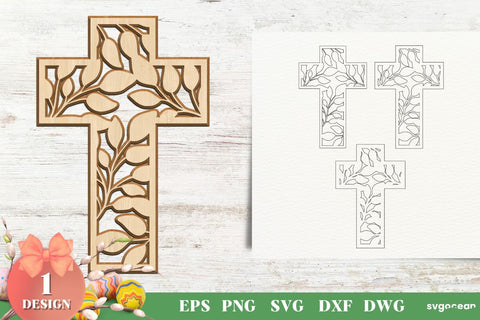 Floral Crosses Laser Cut SVG SvgOcean 