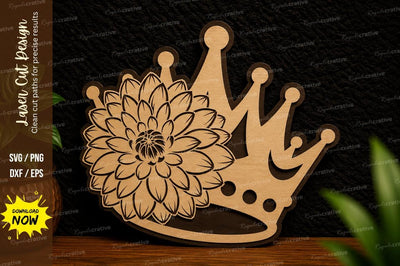 Floral Crown Laser Cut SVG Design SVG Regulrcrative 