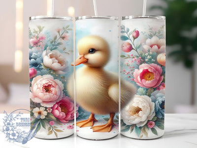 Floral Cute Duck Tumbler, Flower Tumbler Design, Cute 20oz Wrap, Sublimation Design, Stylish Gift Idea, Nature Duck Wrap, Floral Duck Tumbler Sublimation ToriDesigns 