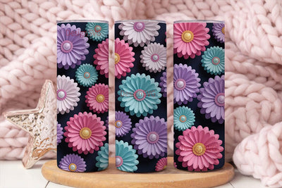 Floral Daisy 20oz Tumbler Wrap Sublimation DesignSVG 