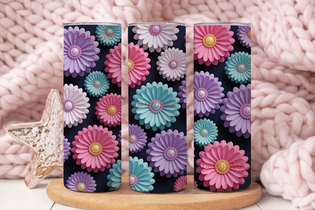 Floral Daisy 20oz Tumbler Wrap Sublimation DesignSVG 