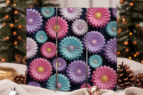 Floral Daisy 20oz Tumbler Wrap Sublimation DesignSVG 