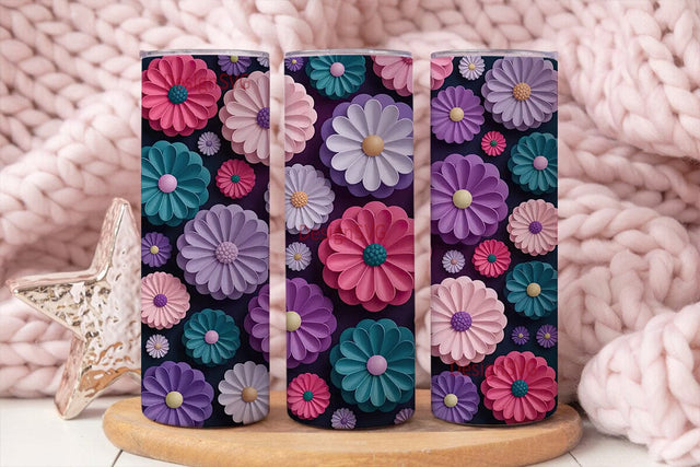 Floral Daisy 20oz Tumbler Wrap Sublimation DesignSVG 