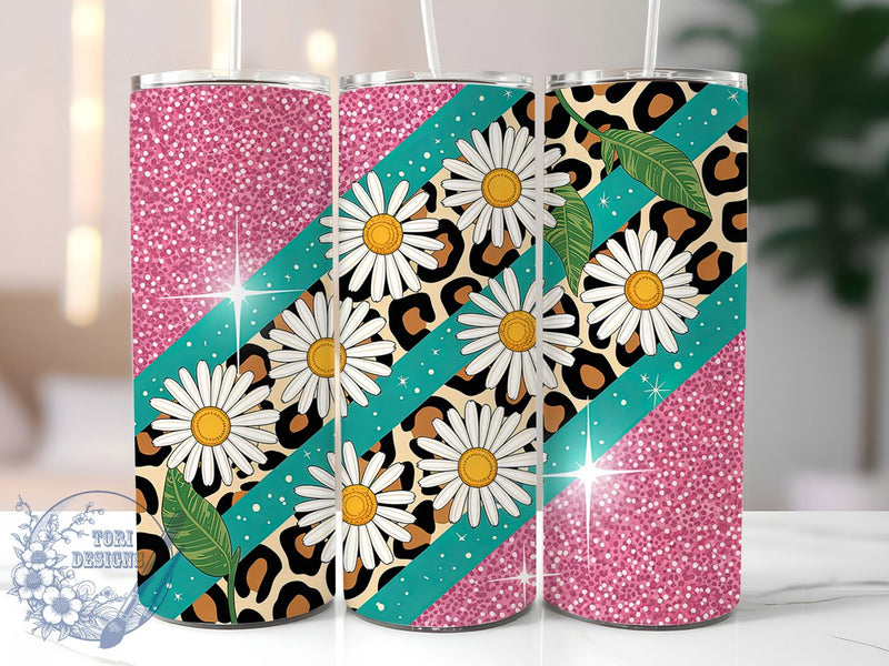 Floral Daisy Leopard Easter Tumbler, Easter Egg Tumbler, Floral Leopard Wrap, Stylish 20oz Wrap, Sublimation Design, Trendy Gift Idea, Inspirational Easter Tumbler Sublimation ToriDesigns 