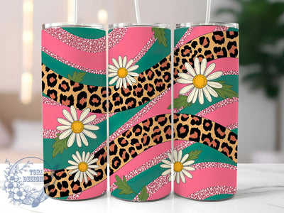 Floral Daisy Leopard Easter Tumbler, Easter Egg Tumbler, Floral Leopard Wrap, Stylish 20oz Wrap, Sublimation Design, Trendy Gift Idea, Inspirational Easter Tumbler Sublimation ToriDesigns 