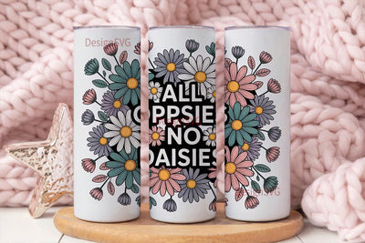 Floral Daisy Tumbler Wrap 20oz Sublimation DesignSVG 