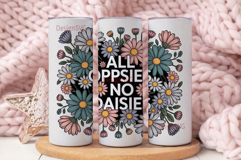 Floral Daisy Tumbler Wrap 20oz Sublimation DesignSVG 