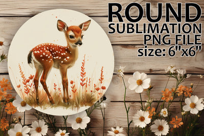 Floral Deer Keychain and Car Coaster Design Sublimation afrosvg 