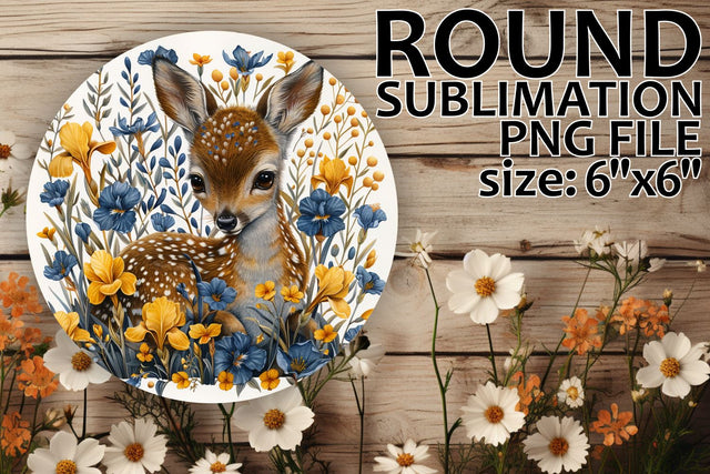 Floral Deer Keychain and Ornament Sublimation Design Sublimation afrosvg 