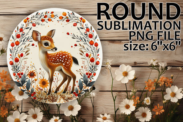 Floral Deer Keychain and Ornament Sublimation Design Sublimation afrosvg 