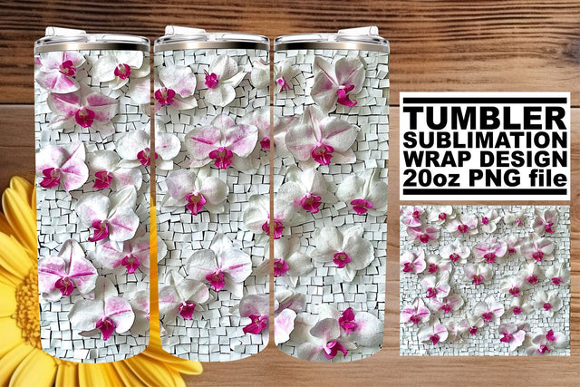 Floral Delight 20oz Tumbler Wrap - Sublimation Art Sublimation afrosvg 
