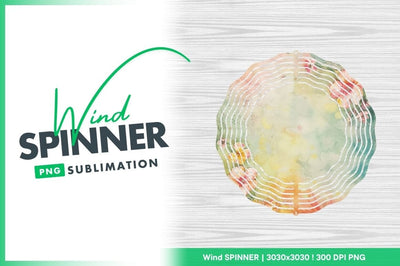 Floral design wind spinner round for sublimation Sublimation Regulrcrative 