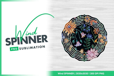 Floral design wind spinner round sublimation template Sublimation Regulrcrative 
