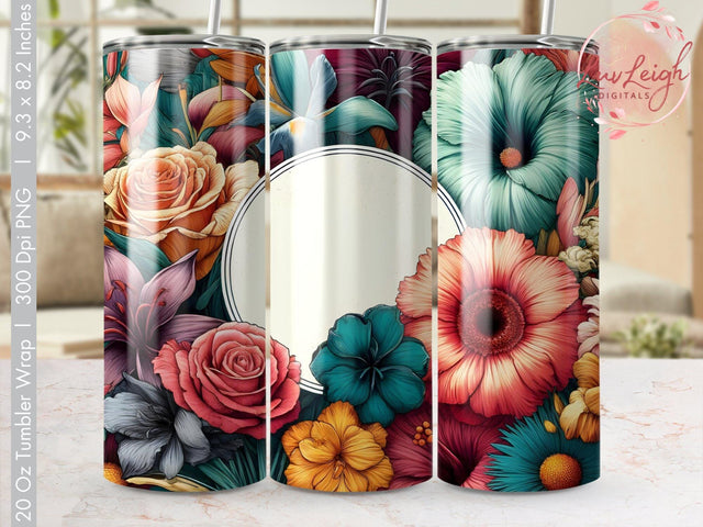 Floral Digital Tumbler Wrap, Colorful Flower Tumbler Wrap, Vibrant Flower Design Tumbler Wrap, Party Gift Sublimation Luvleigh Digitals 
