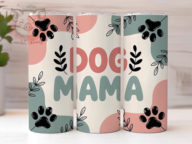 Floral Dog Mama Tumbler, Floral Design, Pet Lover, Cute Style, Romantic Theme, 20Oz Tumbler, Sublimation Wrap Sublimation Lara' s Designs 