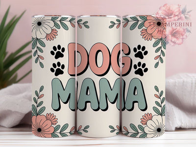 Floral Dog Mama Tumbler, Floral Design, Pet Lovers, Sublimation Art, 20oz Tumbler, Bold Pattern, Stylish Theme Sublimation Li Zamperini 