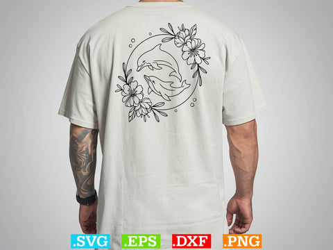 Floral Dolphin Svg Bundle, Sea Animal Svg, Dolphin Mama Svg SVG Creativeart88 