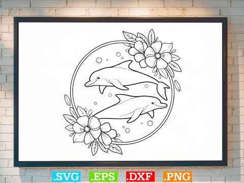 Floral Dolphin Svg Bundle, Sea Animal Svg, Dolphin Mama Svg SVG Creativeart88 