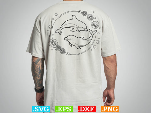 Floral Dolphin Svg Bundle, Sea Animal Svg, Dolphin Mama Svg SVG Creativeart88 
