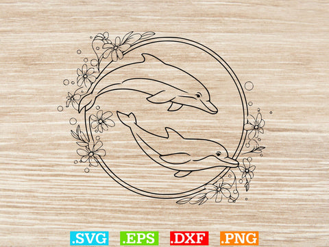 Floral Dolphin Svg Bundle, Sea Animal Svg, Dolphin Mama Svg SVG Creativeart88 