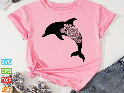 Floral Dolphin SVG for Cricut, Sea Animal svg,Dolphin Lover SVG artprintfile 