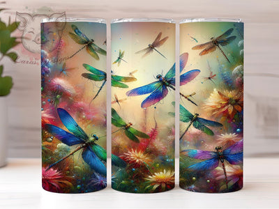 Floral Dragonfly 20oz Tumbler Png, Straight & Tapered Tumbler Png, Dragonfly Tumbler Png, Digital Download PNG Sublimation Lara' s Designs 