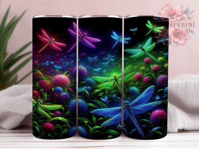 Floral Dragonfly 20oz Tumbler Wrap PNG, Dragonfly Tumbler Png, Straight & Tapered Tumbler Wrap, Instant Digital Download Sublimation Li Zamperini 