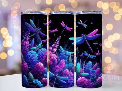Floral Dragonfly 20oz Tumbler Wrap Sublimation Design, Straight Tapered Tumbler Wrap, Dragonfly Tumbler Png, Instant Digital Download Sublimation SvggirlplusArt 