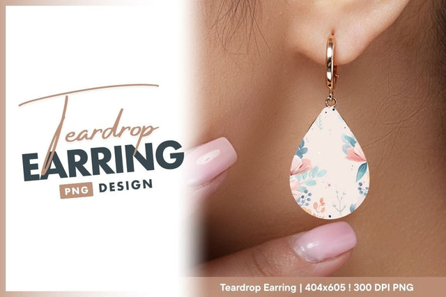 Floral earring design teardrop earring png Sublimation Regulrcrative 