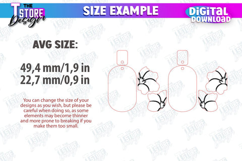 Floral Earrings Laser Cut Bundle | Floral Design | Jewelry | Accessories | CNC Files SVG The T Store Design 