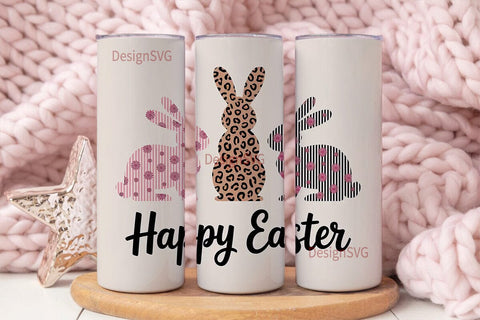 Floral Easter Bunny 20oz Tumbler Wrap Sublimation DesignSVG 