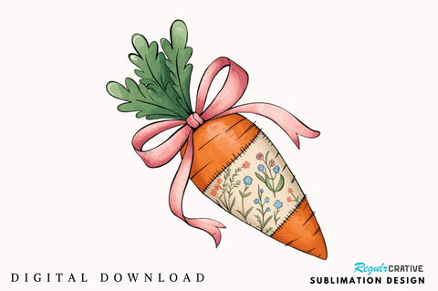 Floral Easter Carrot Coquette Bow PNG, Happy Easter PNG, Carrot Coquette Bow PNG, Easter PNG, Easter Sublimation, Funny Easter Brushstroke PNG, Floral Easter Carrot Coquette PNG Sublimation Regulrcrative 